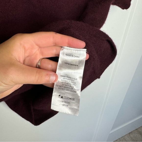 Quince Mongolia Cashmere Burgundy Short Sleeve Sweater Size Xtra Small XS - Picture 4 of 10